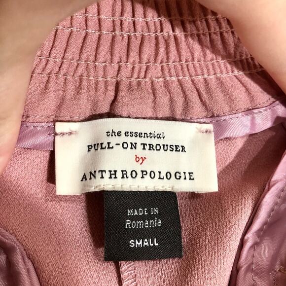Anthropologie The Essential Pull-On Trouser Ankle Pant Rose Pink Size Small - Picture 3 of 6